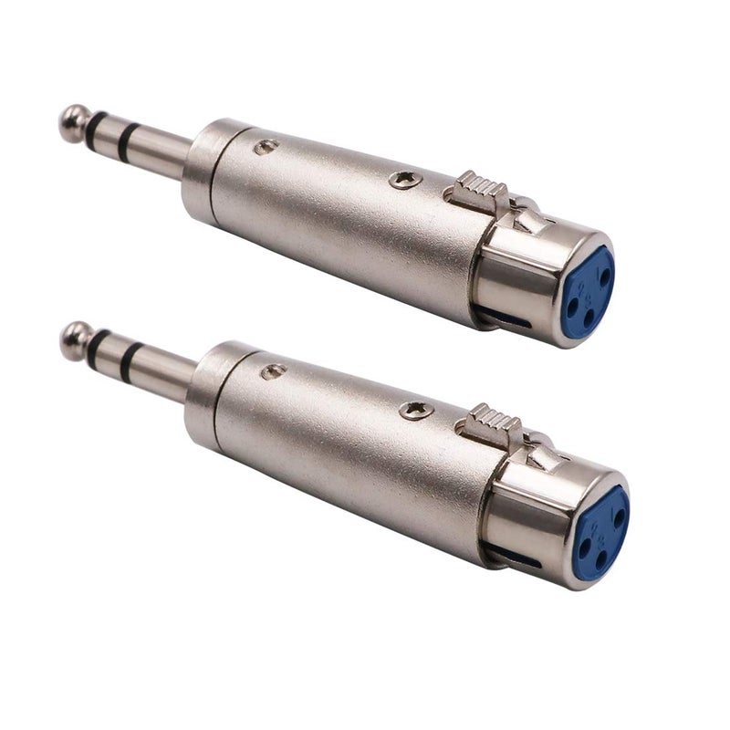 WYMECT 1/4 TRS to XLR Female Adapter Female XLR to 1/4 Stereo Balanced Audio Connector - 2 Pack - Image 1
